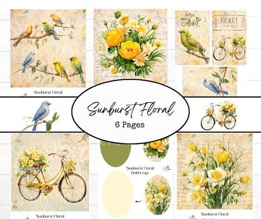 Sunburst Floral Digital Printables