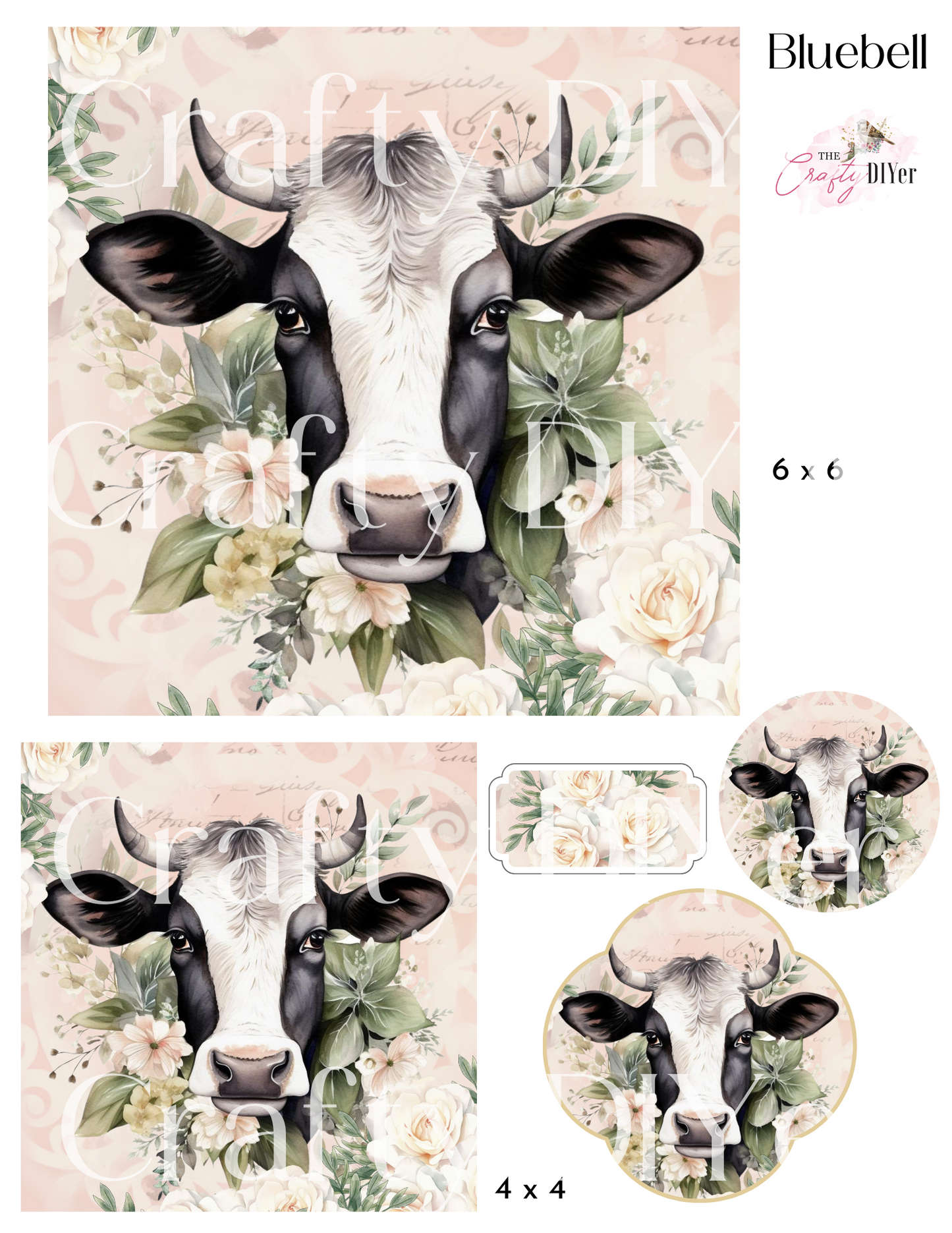 Millie, Daisie, and Bluebell Cow Digital Printables