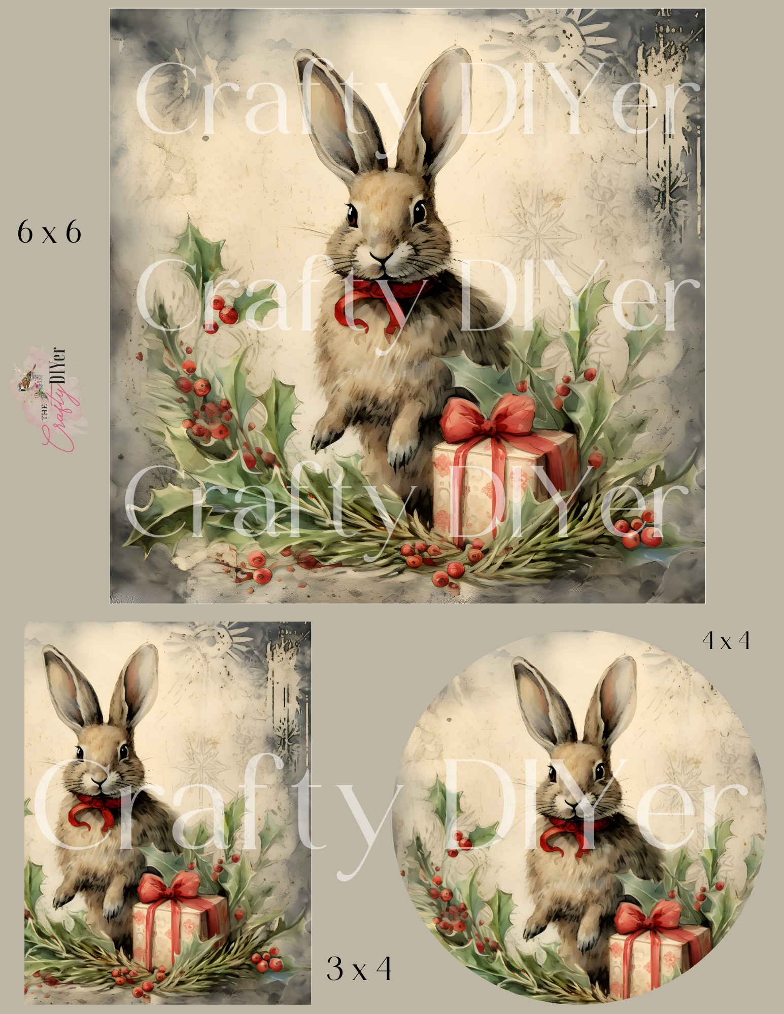 Holiday Hare Digital Print