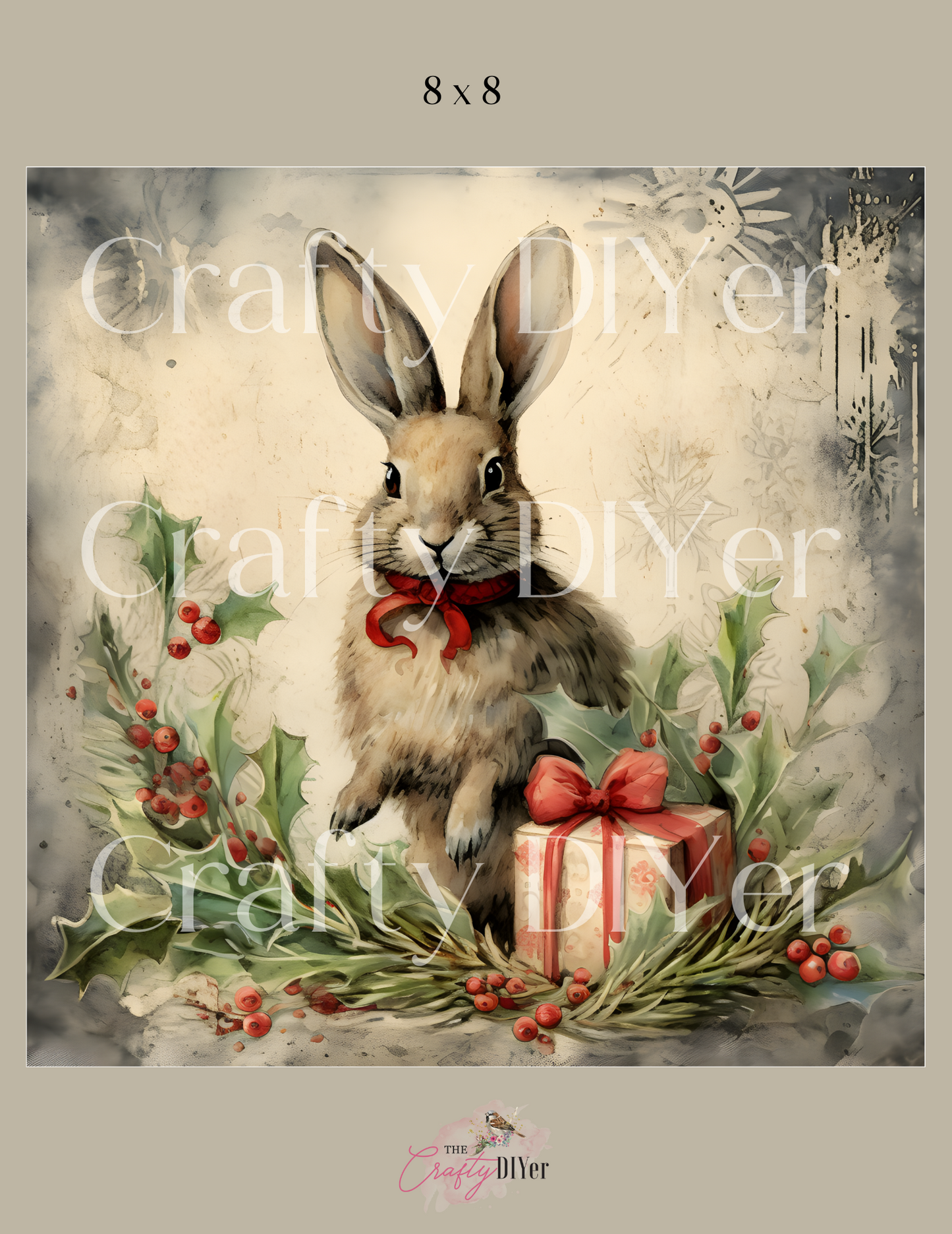 Holiday Hare Digital Print