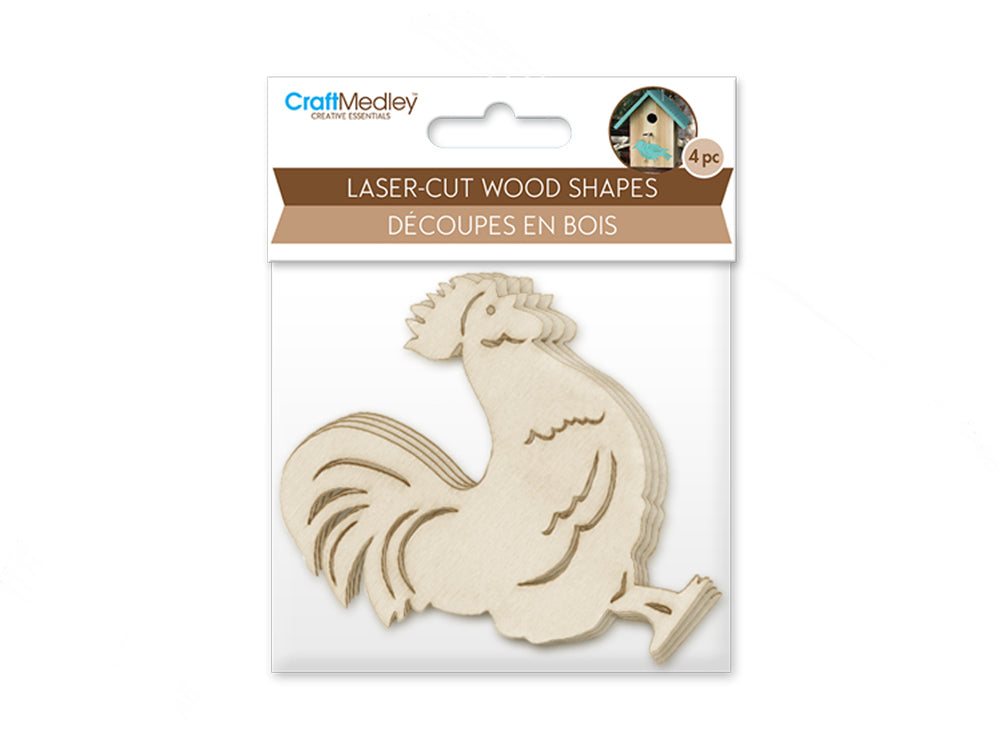Rooster Laser-Cut wood