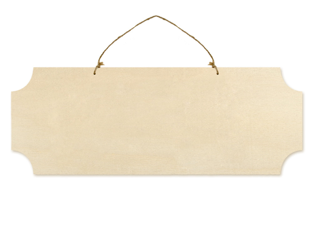 Wood Wall Hanger with jute cord 16"